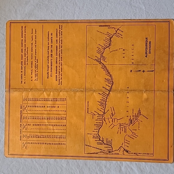 Vintage Santa Fe: Atchison, Topeka & Santa Fe Railway Albuquerque Div Time Table - Picture 2 of 3